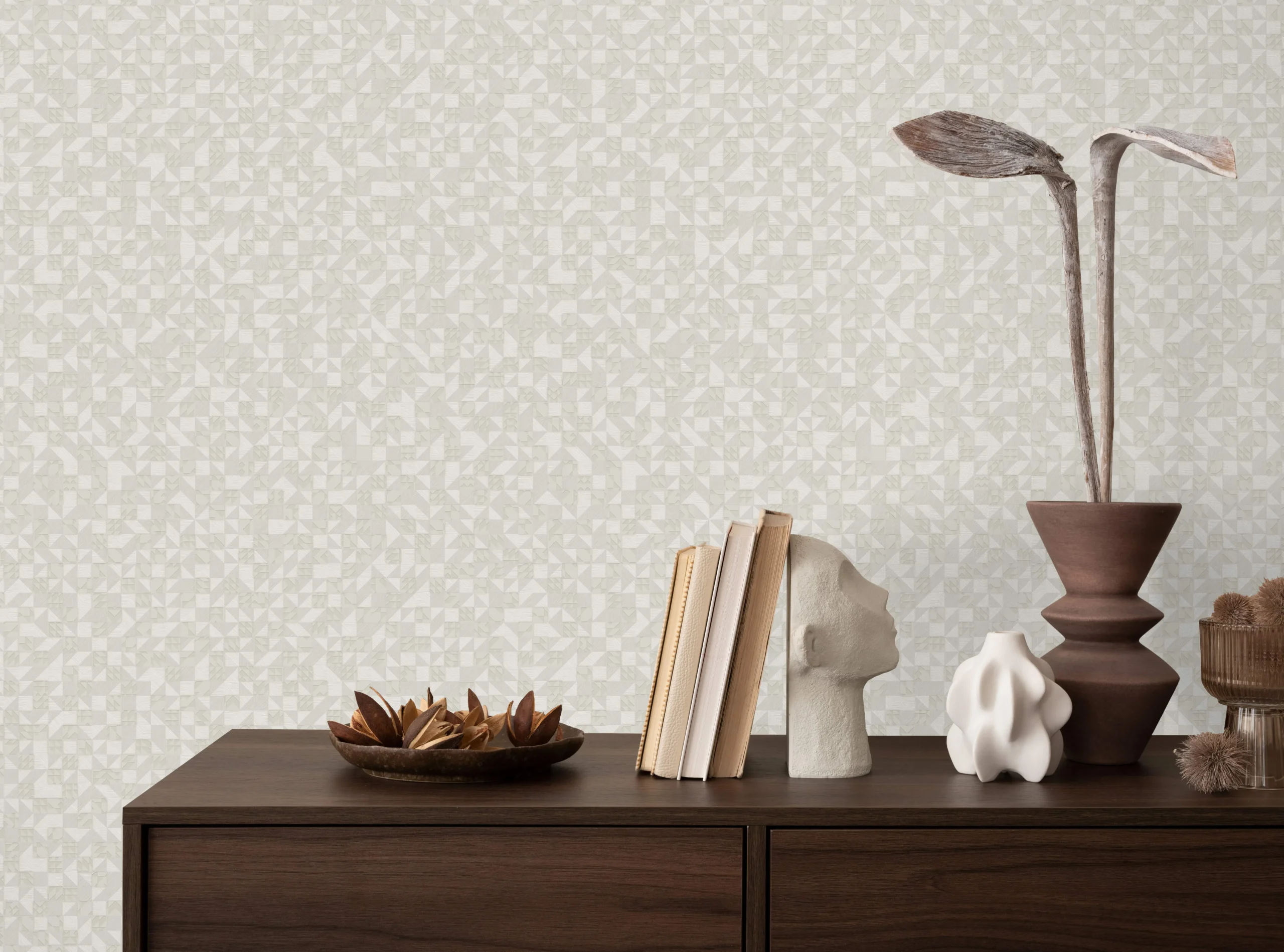 Beige Embossed Wallpaper – Understated Glitter (24106-3)